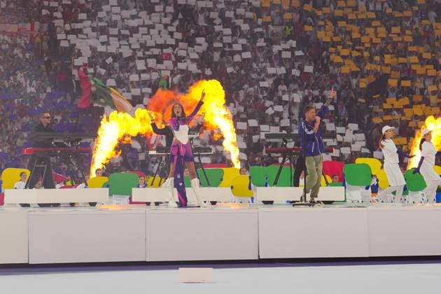 Schlusszeremonie der EURO 2024 mit Auftritt von One Republic und Leonie mit We™re on fire - Berlin 14.07.2024: Spanien vs. England, M51, EURO2024 Finale, Olympiastadion Berlin