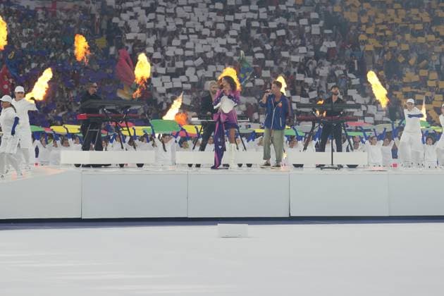 Schlusszeremonie der EURO 2024 mit Auftritt von One Republic und Leonie mit We™re on fire - Berlin 14.07.2024: Spanien vs. England, M51, EURO2024 Finale, Olympiastadion Berlin