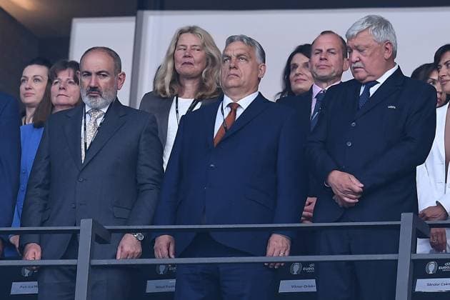 Fußball UEFA EURO, EM, Europameisterschaft,Fussball 2024 Finale Spanien - England am 14.07.2024 im Olympiastadion Berlin in Berlin Viktor Orban