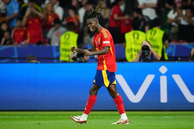GER: Spain v England. UEFA EURO, EM, Europameisterschaft,Fussball 2024 Final Nico Williams of Spain celebrates the 1-0 during the UEFA Euro 2024 match between Spain and England, Final, played at Olympiastadion on July 14, 2024 in Berlin, Germany. kpng Copyright: xBaguxBlancox xPRESSINPHOTOx PS_240714_ESP_ENG_071