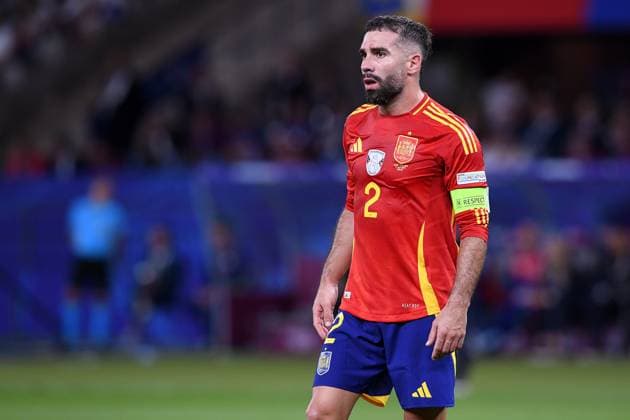Fußball UEFA EURO, EM, Europameisterschaft,Fussball 2024 Finale Spanien - England am 14.07.2024 im Olympiastadion Berlin in Berlin Dani Carvajal ( Spanien )