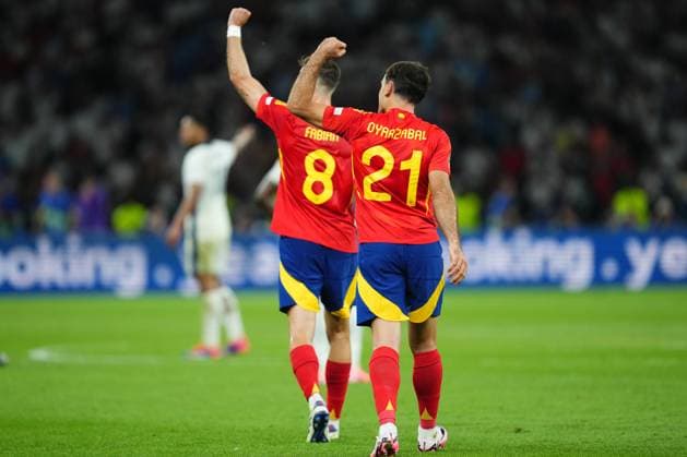 GER: Spain v England. UEFA EURO, EM, Europameisterschaft,Fussball 2024 Final Mikel Oyarzabal of Spain celebrates the 2-1 during the UEFA Euro 2024 match between Spain and England, Final, played at Olympiastadion on July 14, 2024 in Berlin, Germany. kpng Copyright: xBaguxBlancox xPRESSINPHOTOx PS_240714_ESP_ENG_109