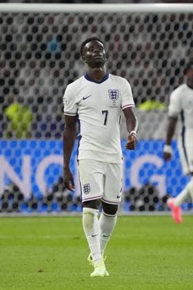 Bukayo Saka (England, 07) enttäuscht - Berlin 14.07.2024: Spanien vs. England, M51, EURO2024 Finale, Olympiastadion Berlin