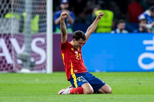 UEFA EURO, EM, Europameisterschaft,Fussball 2024: Finale Spanien - England; 14.07.2024 Mikel Oyarzabal (Spanien, 21) jubelt nach dem Schlusspfiff. UEFA EURO 2024: Finale Spanien - England; Olympiastadion, Berlin am 14.07.2024 Copyright: xBEAUTIFULxSPORTS Wunderlx
