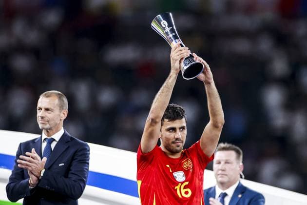 BERLIN, 14-07-2024, Olympia Stadium , European Football Championship Euro2024, final match no.51 between Spain and England. Spain player Rodri best player of the tournament Spain - England (Euro2024)  x25761813x Copyright: