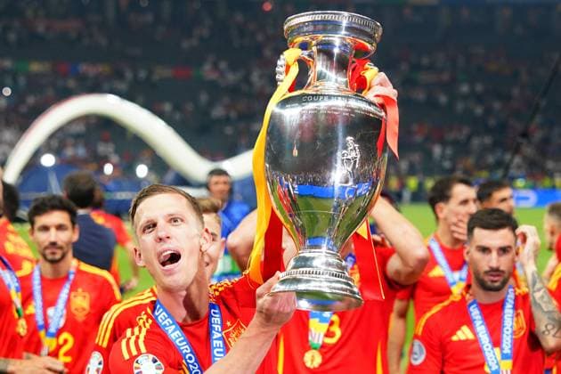 Spain s Dani Olmo during the Euro 2024 soccer match between Spain and England at the Olympiastadion, Berlin , Germany - Sunday , July 14 , 2024. - Soccer .  Copyright: xSpada LaPressex