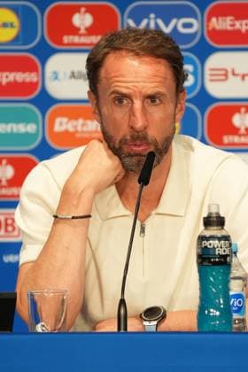 Trainer Gareth Southgate (England) in der Pressekonferenz - Berlin 14.07.2024: Spanien vs. England, M51, EURO2024 Finale, Olympiastadion Berlin