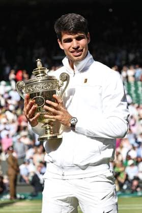 Carlos Alcaraz, ESP, after final of 2024 All England Lawn Tennis Championships at Wimbledon, gentlemens singles, London, 14 07 2024; -