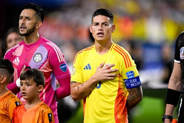 2024-07-15 Argentina v Colombia - CONMEBOL Copa America USA 2024 MIAMI GARDENS, UNITED STATES - JULY 15: James Rodriguez of Colombia during the CONMEBOL Copa America USA 2024 match between Argentina and Colombia at Hard Rock Stadium on July 15, 2024 in Miami Gardens, United States. (Photo by Pablo Morano BSR Agency) Miami Gardens United States Content not available for redistribution in The Netherlands directly or indirectly through any third parties. Copyright: xBSRxAgencyx