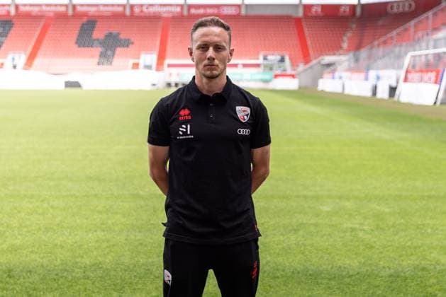 Athletik-Trainer Luca Schuster (FCI) ; FC Ingolstadt 04; 3.Liga, Porträttermin 2024 2025, ; FC Ingolstadt 04 Saison 2024 2025 photoshoot, Headshot, Porträt, Vorstellung, Präsentation, Pressetermin, Fußball, GER