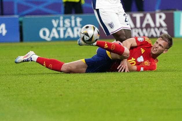 Euro2024, EM 2024, Fussball UEFA; Finale ,Finale , Spanien -England , Olympiastadion, Berlin Dani Olmo, Spanien, Aktion, Einzelbild
