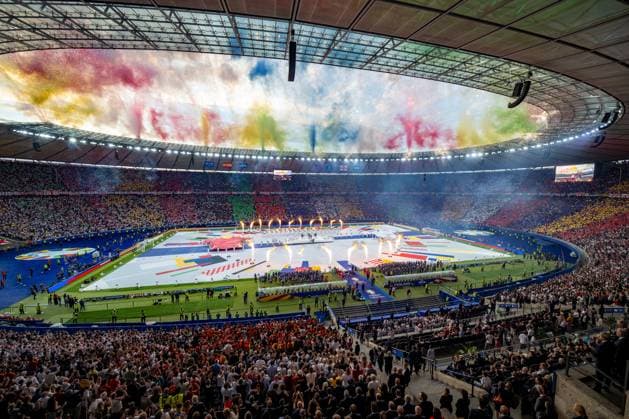 Fussball Berlin 14.07.2024 UEFA EURO, EM, Europameisterschaft,Fussball 2024 Finale England (ENG) - Spanien (ESP) Opening Ceremony Olympiastadion Berlin Sportstätte
