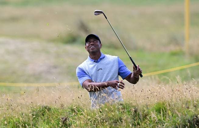 Sport Bilder des Tages Tiger Woods on the 13th Hole The British Open Championship, Practice, Golf, Royal Troon, Troon, UK - 15 July 2024  Copyright: xGreigxCowie Shutterstockx 14587379i