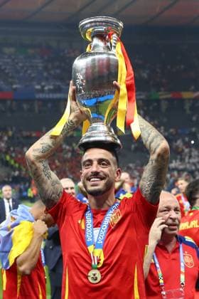14.07.2024, xtgx, Fussball EM 2024 Finale, Spanien - England emspor, v.l. Joselu (Spanien, 9) Jubel ueber den Sieg, Jubel nach Spielende (DFL DFB REGULATIONS PROHIBIT ANY USE OF PHOTOGRAPHS as IMAGE SEQUENCES and or QUASI-VIDEO) Berlin