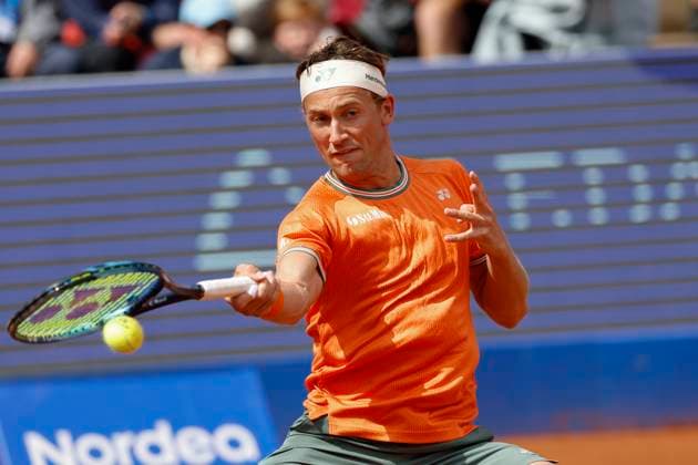 BASTAD, SWEDEN 20240715 Casper Ruud of Norway in action during his Nordea Open ATP, Tennis Herren doubles match with Rafael Nadal of Spain in Bastad, Sweden, on July 15, 2024 BASTAD SWEDEN x9200x