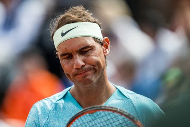 240715 Rafael Nadal of Spain looks dejected during day 1 of the Nordea Open on July 15, 2024 in Bastad. Photo: Niclas Jönsson BILDBYRAN COP 273 NO0282 tennis ATP, Tennis Herren 250 nordea open day 1 bbeng Copyright: NICLASxJÖNSSON BB240715NO026