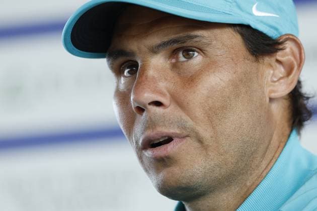 BASTAD, SVERIGE 20240715 Rafael Nadal, Spanien, haller pressträff under Nordea Open i Bastad pa mandagen. BASTAD SVERIGE x9200x