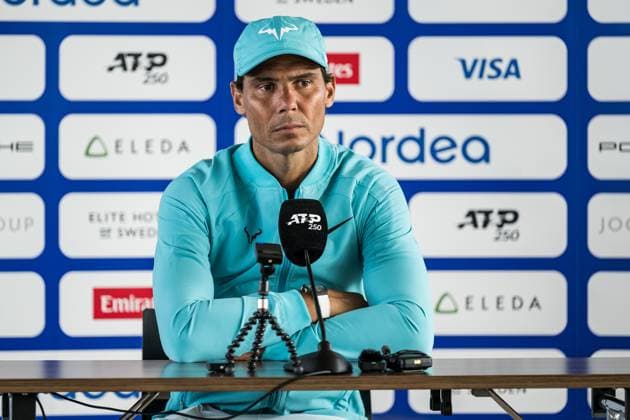 240715 Rafael Nadal of Spain during a press conference, PK, Pressekonferenz of Nordea Open on July 15, 2024 in Bastad. Photo: Niclas Jönsson BILDBYRAN COP 273 NO0283 tennis ATP, Tennis Herren 250 nordea open press conference bbeng Copyright: NICLASxJÖNSSON BB240715NO082
