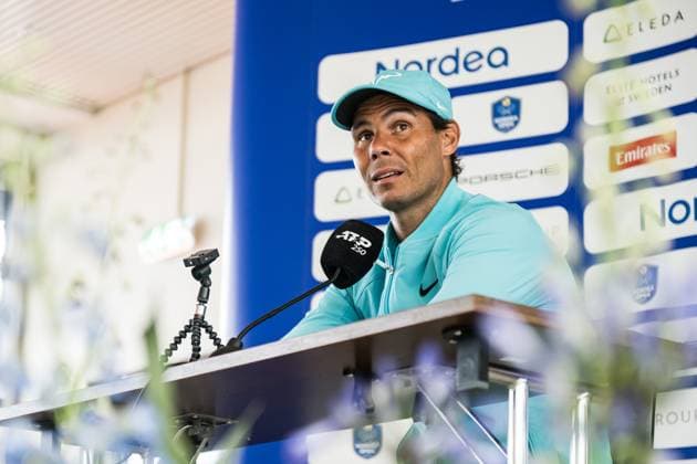 240715 Rafael Nadal of Spain during a press conference, PK, Pressekonferenz of Nordea Open on July 15, 2024 in Bastad. Photo: Niclas Jönsson BILDBYRAN COP 273 NO0283 tennis ATP, Tennis Herren 250 nordea open press conference bbeng Copyright: NICLASxJÖNSSON BB240715NO084