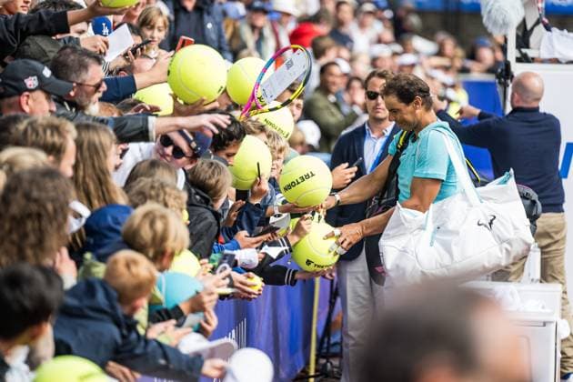 240715 Rafael Nadal of Spain Signing autographs after day 1 of the Nordea Open on July 15, 2024 in Bastad. Photo: Niclas Jönsson BILDBYRAN COP 273 NO0282 tennis ATP, Tennis Herren 250 nordea open day 1 bbeng Copyright: NICLASxJÖNSSON BB240715NO091