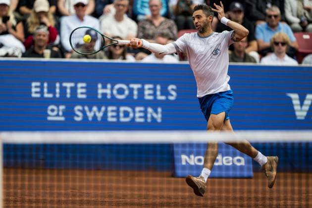 240715 Guido Andreozzi of Argentina during day 1 of the Nordea Open on July 15, 2024 in Bastad. Photo: Niclas Jönsson BILDBYRAN COP 273 NO0282 tennis ATP, Tennis Herren 250 nordea open day 1 bbeng Copyright: NICLASxJÖNSSON BB240715NO097