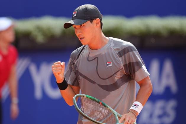 Tennis Herren ATP, Tennis Herren Tennis Herren Tour 500 European Open Hamburg, Hamburg Open ATP 500 2024 , 15.07.2024, Soonwoo Knon (KOR) jubelt über sein Punkt gewinn Copyright: FernandoxSoares