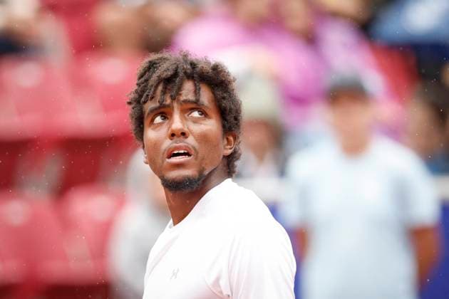 Sport Bilder des Tages BASTAD, SWEDEN 20240716 Elias Ymer of Sweden in action during his men s singles match against Sumit Nagal of India during the Nordea Open Tennis tournament in Bastad, Sweden, 16 July 2024. BASTAD SWEDEN x9200x