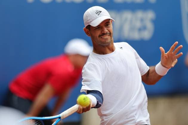 Tennis Herren ATP, Tennis Herren Tennis Herren Tour 500 European Open Hamburg, Hamburg Open ATP 500 2024 , 16.07.2024, Nick Hardt (DOM) schlägt eine Vorhand Copyright: FernandoxSoares