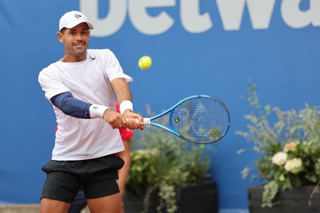 Tennis Herren ATP, Tennis Herren Tennis Herren Tour 500 European Open Hamburg, Hamburg Open ATP 500 2024 , 16.07.2024, Nick Hardt (DOM) schlägt eine Rückhand Copyright: FernandoxSoares