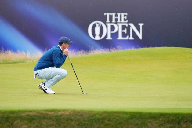 16th July 2024; Royal Troon Golf Club, Troon, South Ayrshire, Scotland; The Open Championship Practice Day 2; Rory McIlroy on the 17th green  ActionPlus12668660 StevenxFlynn