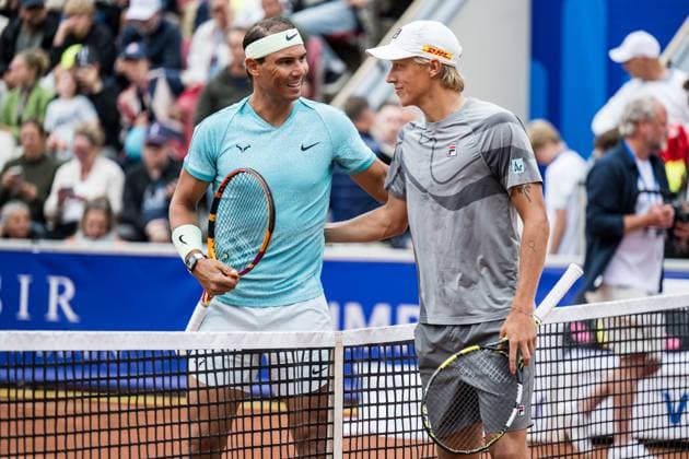 240716 Rafael Nadal of Spain and Leo Borg of Sweden ahead of the match during day 2 of the Nordea Open on July 16, 2024 in Bastad. Photo: Niclas Jönsson BILDBYRAN COP 273 NO0284 tennis ATP, Tennis Herren 250 nordea open day 2 bbeng Copyright: NICLASxJÖNSSON BB240716NO059