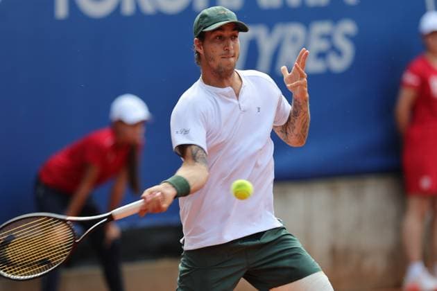 Tennis Herren ATP, Tennis Herren Tennis Herren Tour 500 European Open Hamburg, Hamburg Open ATP 500 2024 , 16.07.2024, Felipe Meligeni Alves (BRA) schlägt eine Vorhand Copyright: FernandoxSoares