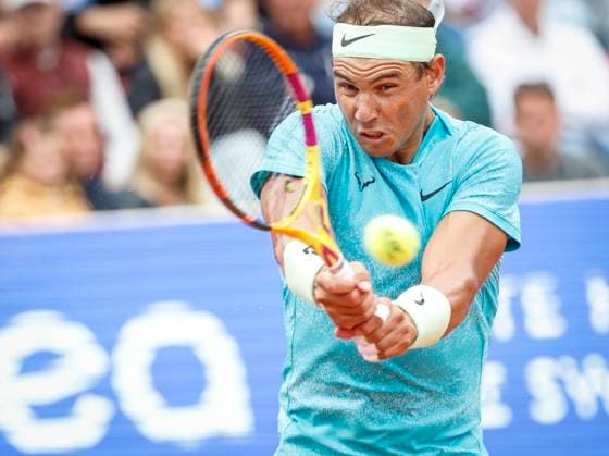BASTAD, SWEDEN 20240716 Rafael Nadal of Spain, in action during his men s singles match against Leo Borg of Sweden during the Nordea Open Tennis tournament in Bastad, Sweden, 16 July 2024. BASTAD SWEDEN x9200x