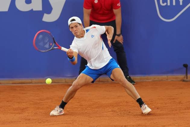 Tennis Herren ATP, Tennis Herren Tennis Herren Tour 500 European Open Hamburg, Hamburg Open ATP 500 2024 , 16.07.2024, Sebastian Baez (ARG) schlägt eine Vorhand Copyright: FernandoxSoares