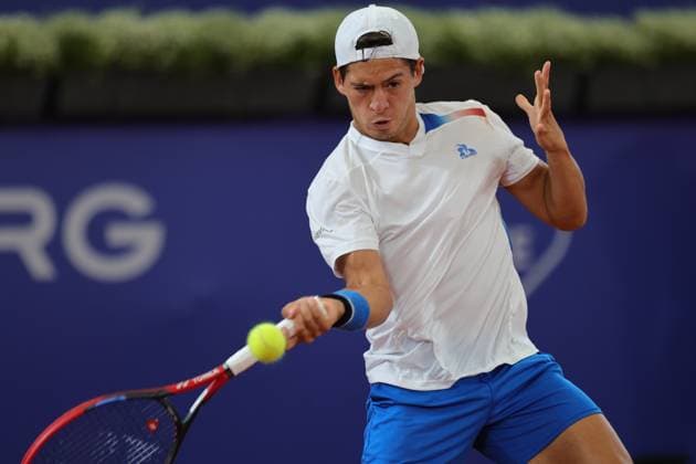 Tennis Herren ATP, Tennis Herren Tennis Herren Tour 500 European Open Hamburg, Hamburg Open ATP 500 2024 , 16.07.2024, Sebastian Baez (ARG) schlägt eine Vorhand Copyright: FernandoxSoares
