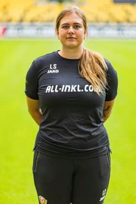 16.07.2024, xomx, Fussball 3.Liga, Dynamo Dresden - Fototermin Saison 2024 25, Porträttermin 2024 2025 emspor, Bild: Laura Seifert (Physiotherapeutin). Portrait, Portraet, (DFL DFB REGULATIONS PROHIBIT ANY USE OF PHOTOGRAPHS as IMAGE SEQUENCES and or QUASI-VIDEO) Dresden