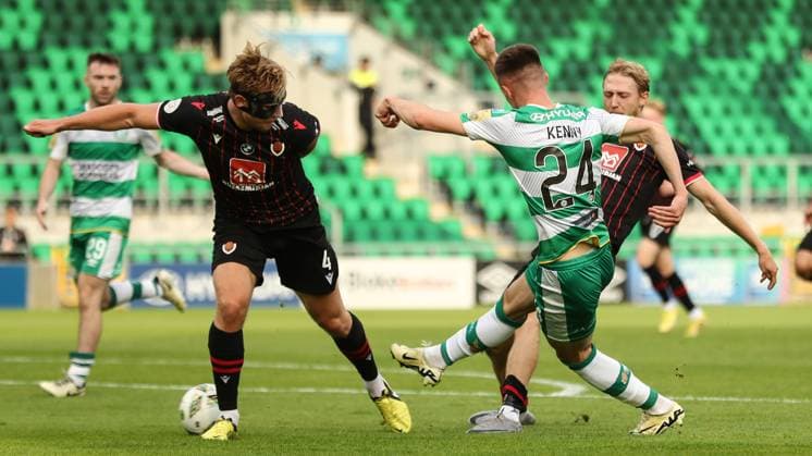 UEFA Champions League First Qualifying Round Second Leg, Tallaght Stadium, Dublin 16 7 2024 Shamrock Rovers vs Vikingur Reykjavik Shamrock Rovers Johnny Kenny scores his teams second goal Johnny Kenny scores his teams second goal 16 7 2024  Copyright: x INPHO BenxBradyx IIII5515