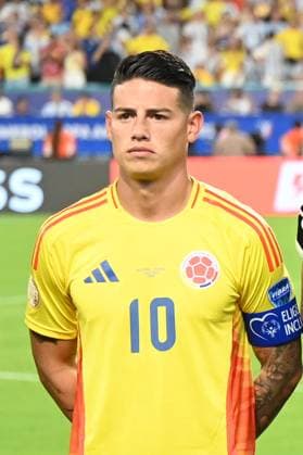 14th July 2024: Miami Gardens, Florida, USA: Copa America Finals match between Colombia and Argentina at Hard Rock Stadium in Miami Gardens, Florida, USA; James Rodr& xed;guez Of Colombia  ActionPlus12668943 RodrigoxCaillaud Content restricted for UK based newspaper