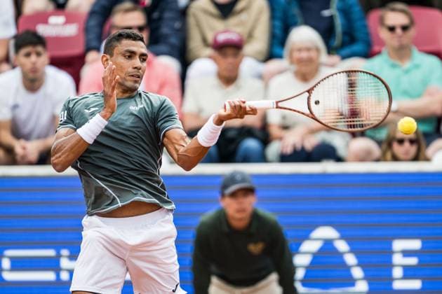 240717 Thiago Monteiro of Brazil and during day 3 of the Nordea Open on July 17, 2024 in Bastad. Photo: Niclas Jönsson BILDBYRAN COP 273 NO0287 tennis ATP, Tennis Herren 250 nordea open bbeng Copyright: NICLASxJÖNSSON BB240717NO006