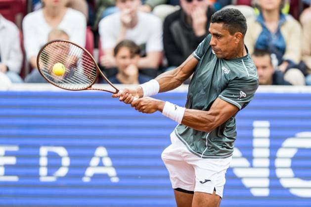 240717 Thiago Monteiro of Brazil and during day 3 of the Nordea Open on July 17, 2024 in Bastad. Photo: Niclas Jönsson BILDBYRAN COP 273 NO0287 tennis ATP, Tennis Herren 250 nordea open bbeng Copyright: NICLASxJÖNSSON BB240717NO009