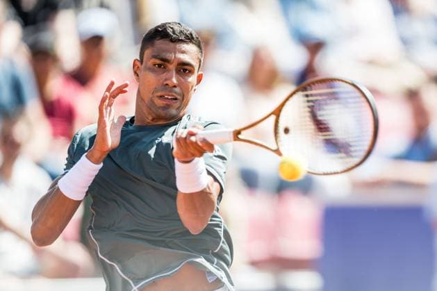 240717 Thiago Monteiro of Brazil and during day 3 of the Nordea Open on July 17, 2024 in Bastad. Photo: Niclas Jönsson BILDBYRAN COP 273 NO0287 tennis ATP, Tennis Herren 250 nordea open bbeng Copyright: NICLASxJÖNSSON BB240717NO023