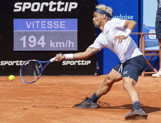 International Tennis match - EFG Swiss Open Gstaad Gstaad Switzerland, 07 17 2024: Fabio Fognini (ITA) in action during EFG Swiss Open. during EFG Swiss Open Gstaad, International Tennis match in Gstaad, Switzerland, July 17 2024 Gstaad Switzerland  Copyright: xIPAxSport ABACAx