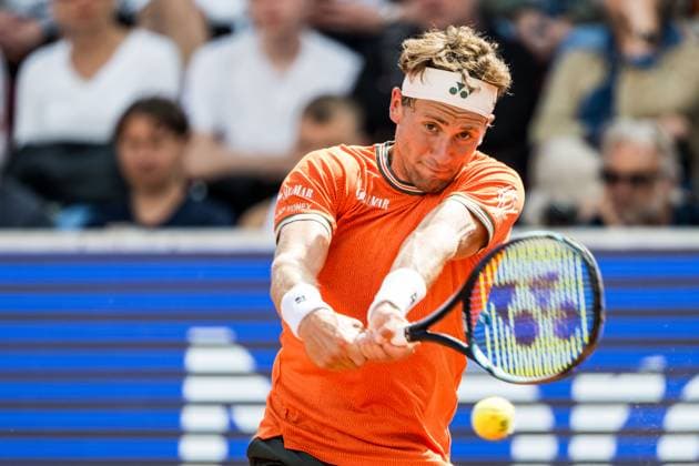 240717 Casper Ruud of Norway and during day 3 of the Nordea Open on July 17, 2024 in Bastad. Photo: Niclas Jönsson BILDBYRAN COP 273 NO0287 tennis ATP, Tennis Herren 250 nordea open bbeng Copyright: NICLASxJÖNSSON BB240717NO043