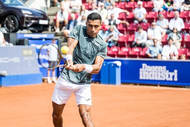 240717 Thiago Monteiro of Brazil and during day 3 of the Nordea Open on July 17, 2024 in Bastad. Photo: Niclas Jönsson BILDBYRAN COP 273 NO0287 tennis ATP, Tennis Herren 250 nordea open bbeng Copyright: NICLASxJÖNSSON BB240717NO054