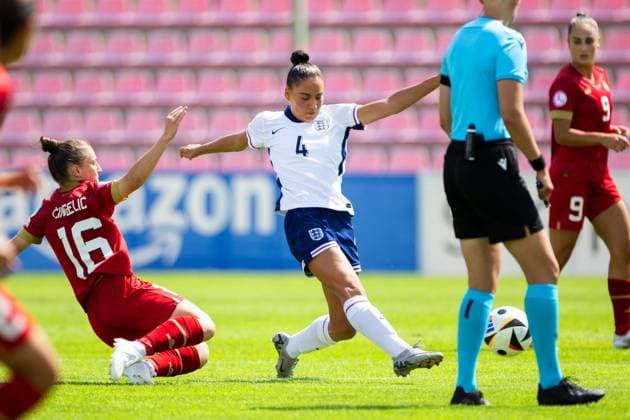 Ashanti Akpan of England Serbia U19 v England U19, UEFA Women s U19 Championships, Group a, Football, Marijampoleje Football Stadium, Marijampole, Lithuania - 17 Jul 2024 Editorial use only  Copyright: xNikoaxKrstic Shutterstockx 14587245au