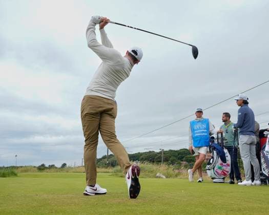 17th July 2024; Royal Troon Golf Club, Troon, South Ayrshire, Scotland; The Open Championship Practice Day 3; Rory McIlroy plays from the tee on the 11th hole  ActionPlus12669034 StevenxFlynn