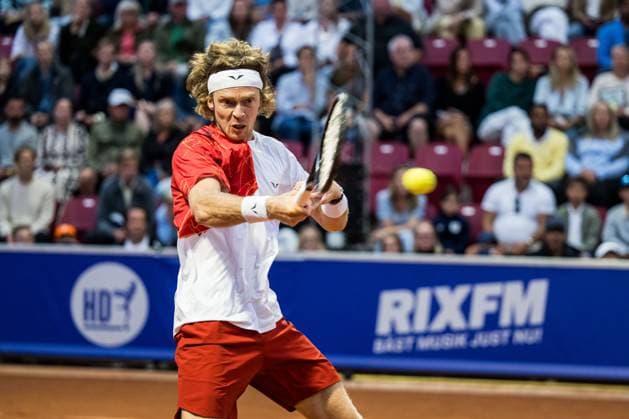 240717 Andrey Rublev of Russia and during day 3 of the Nordea Open on July 17, 2024 in Bastad. Photo: Niclas Jönsson BILDBYRAN COP 273 NO0287 tennis ATP, Tennis Herren 250 nordea open bbeng Copyright: NICLASxJÖNSSON BB240717NO074