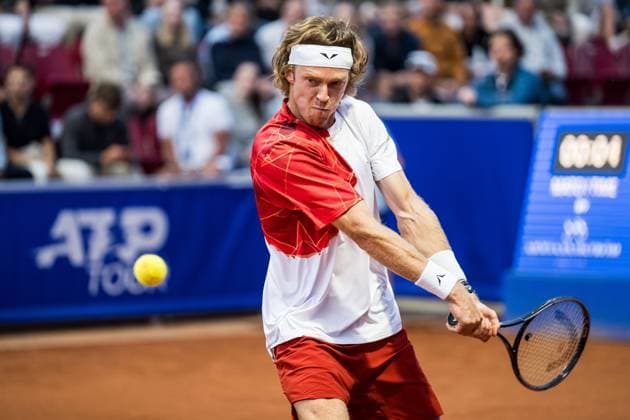 240717 Andrey Rublev of Russia during day 3 of the Nordea Open on July 17, 2024 in Bastad. Photo: Niclas Jönsson BILDBYRAN COP 273 NO0287 tennis ATP, Tennis Herren 250 nordea open bbeng Copyright: NICLASxJÖNSSON BB240717NO080