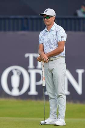 17th July 2024; Royal Troon Golf Club, Troon, South Ayrshire, Scotland; The Open Championship Practice Day 3; Rickie Fowler waits on the 18th green  ActionPlus12669257 StevenxFlynn