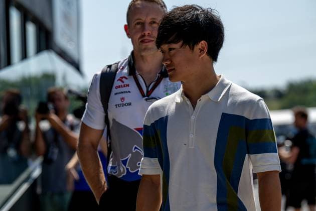 MOGYOROD, HUNGARY: Yuki Tsunoda, racing for the Racing Bulls team during the 2024 Formula 1 Hungarian Grand Prix at the Hungaroring in Mogyorod, Hungary
